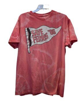 Unisex Ferris Bueller's Day Off Red Custom Bleach Dye T-shirt Size L